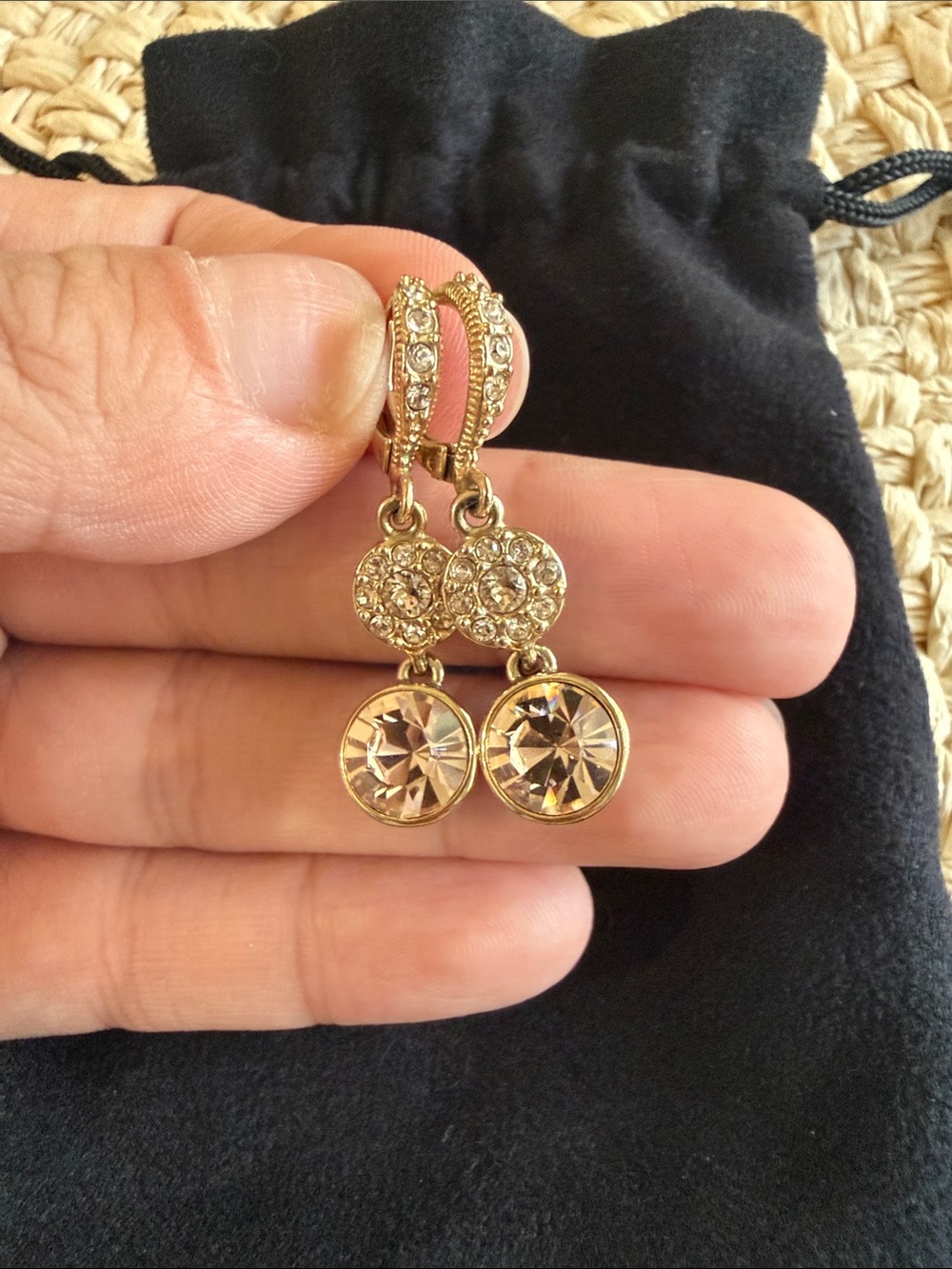 Givenchy Gold-Tone Crystal Drop Earrings